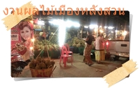 ร้านขายผลไม้ในงานประจำปีผลไม้หลังสวน